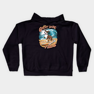 Great Dane Surfing Adventure Kids Hoodie